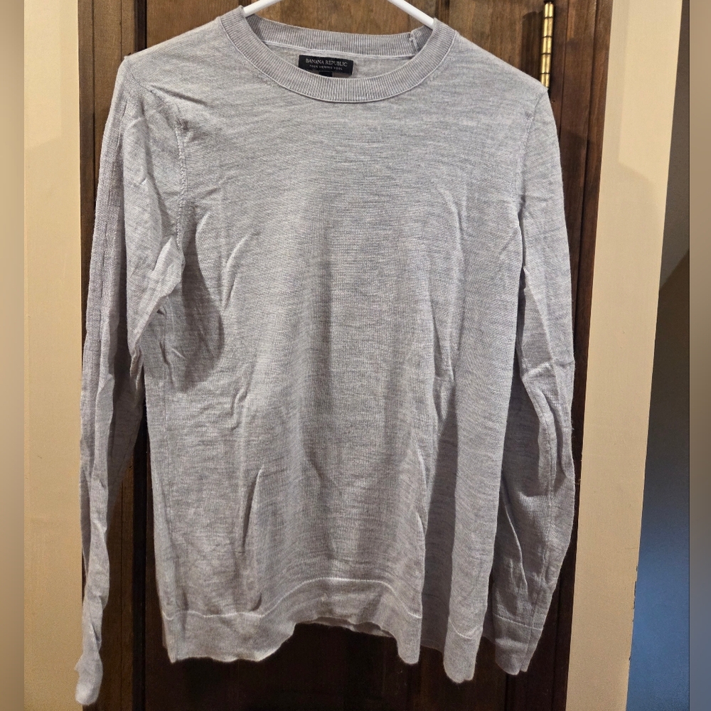 Banana Republic Womens Large Gray Wool Sweater